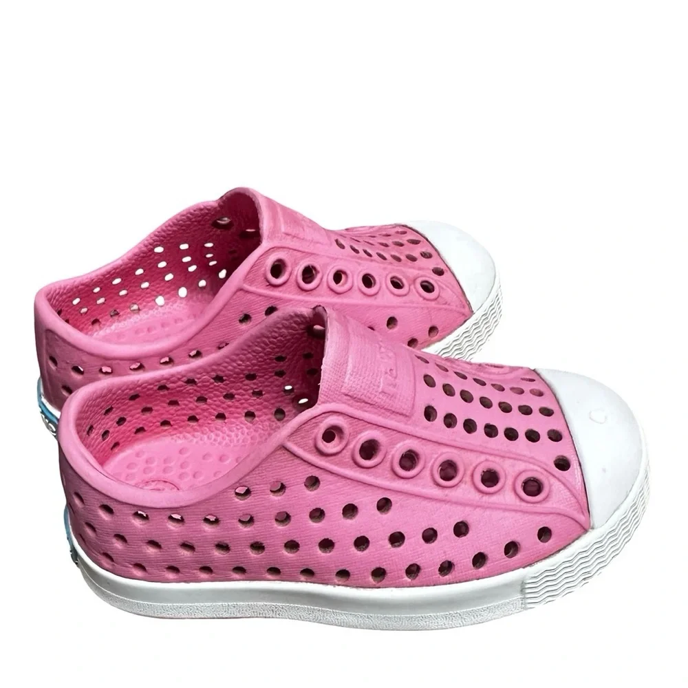 Native Shoes Pink Slip-On Perforated Kids Sneakers